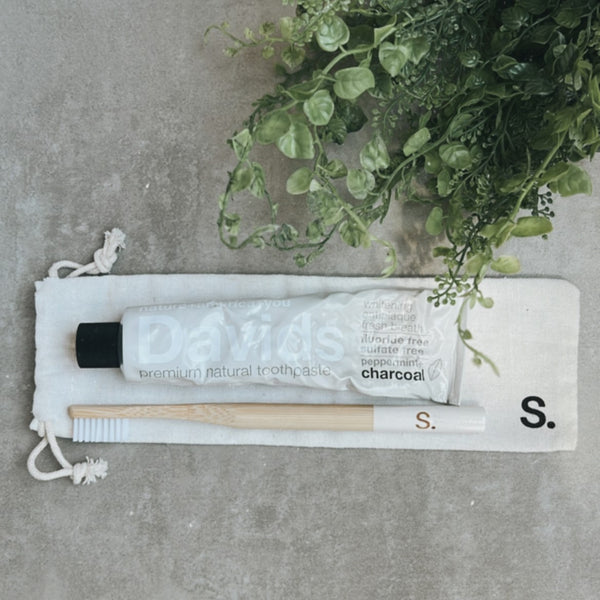 オーガニックコットン巾着（中）｜Medium Organic cotton produce bag
